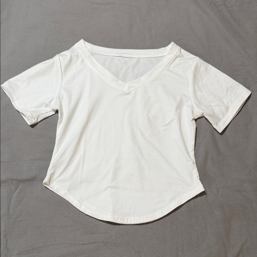 White V-Neck Women’s Top